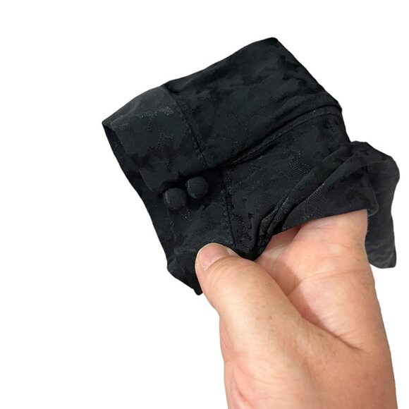 & Other Stories women's blouse 6 black long sleeve houndstooth keyhole back - Picture 4 of 9